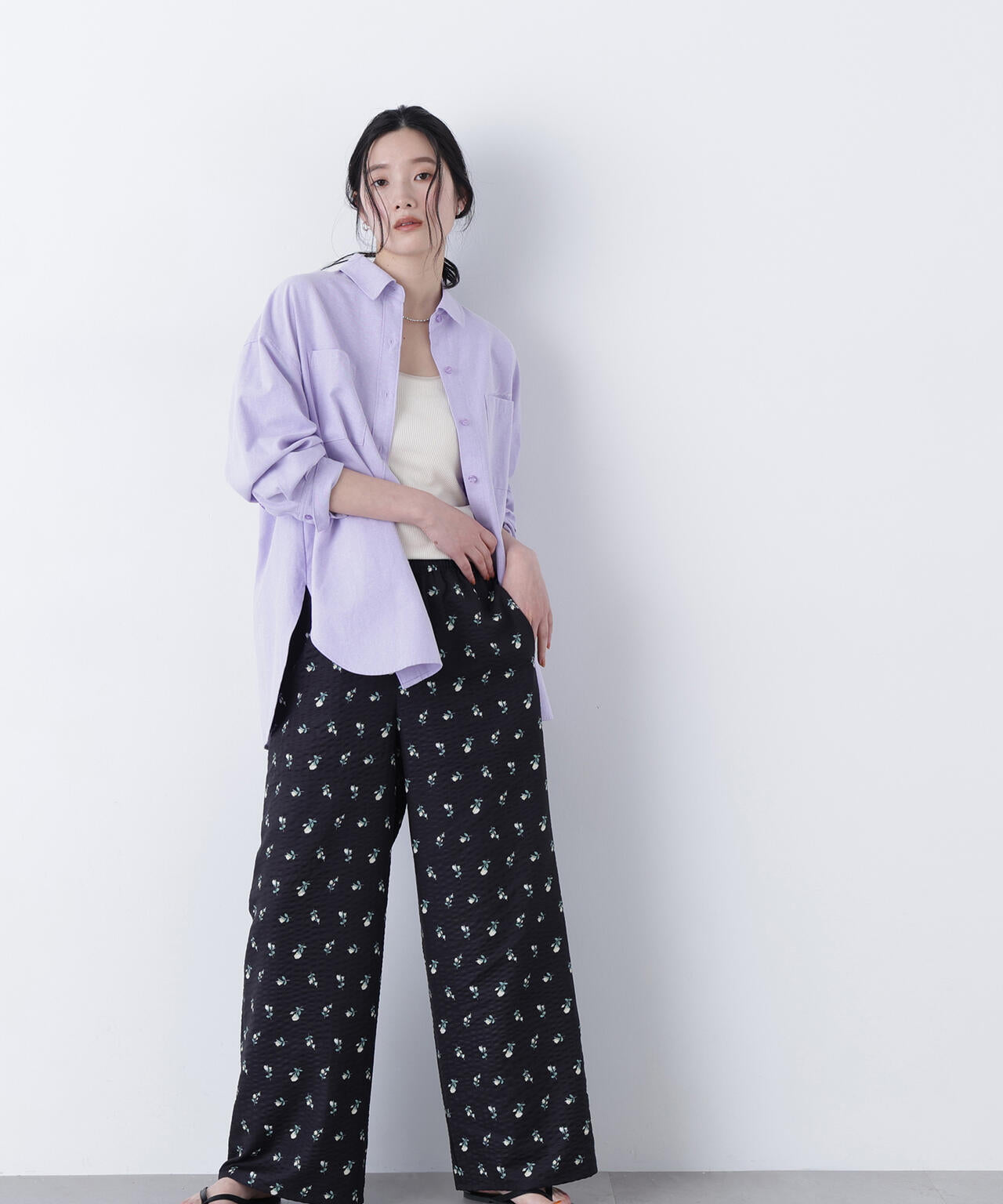 刺繍オックスフォードシャツ