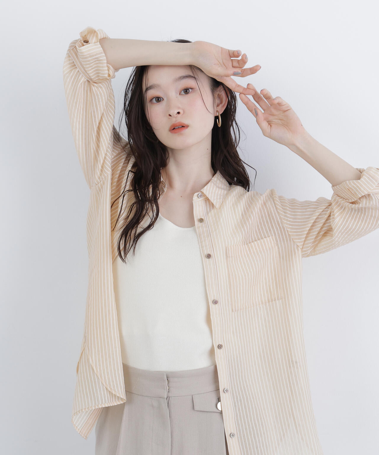 FUDGE5月号掲載】シアーストライプシャツ | N. Natural Beauty Basic