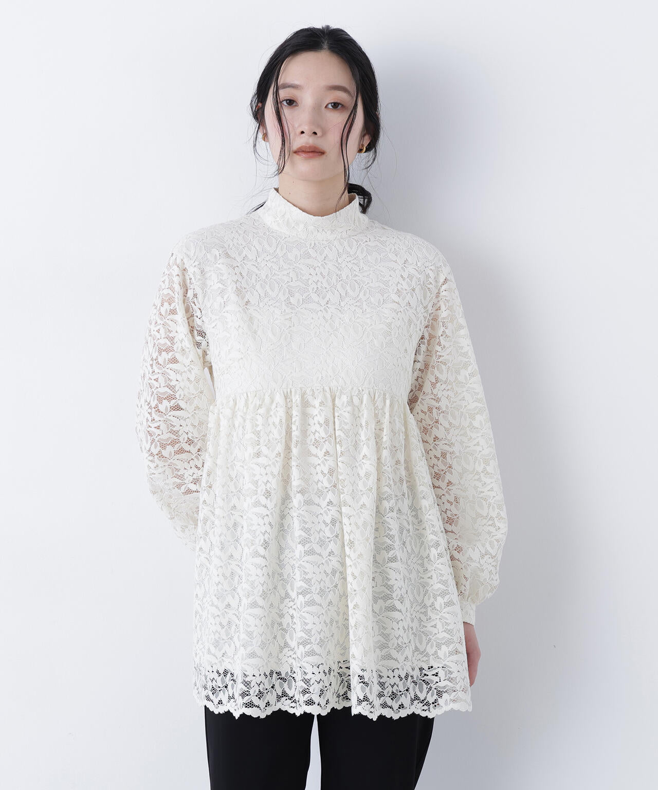 好きを着て気分が上がる】レースチュニックブラウス | NAVYNAVY