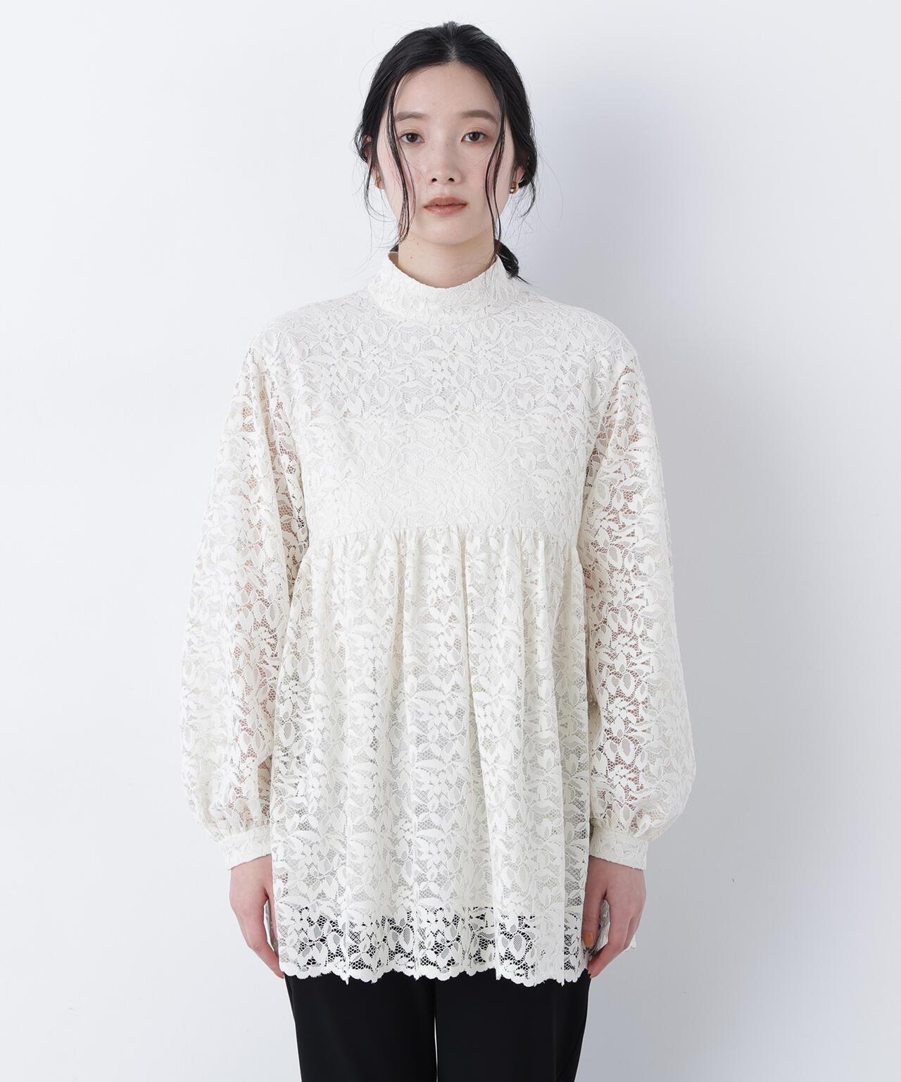 好きを着て気分が上がる】レースチュニックブラウス | NAVYNAVY