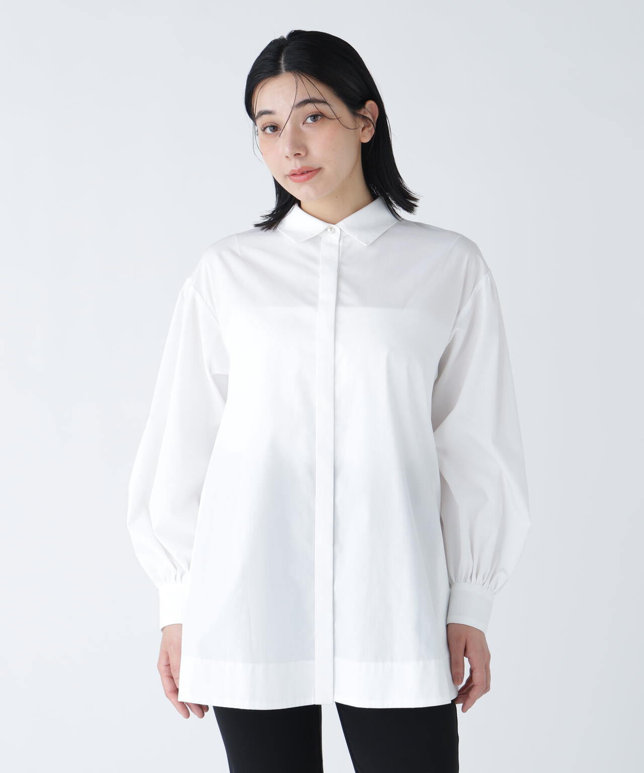 365ユーティリティー】洗ってもシワになりづらいチュニックブラウス