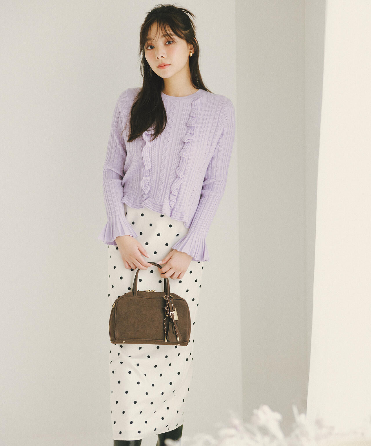 ドットサテンタイトスカート | NATURAL BEAUTY BASIC（ナチュラル