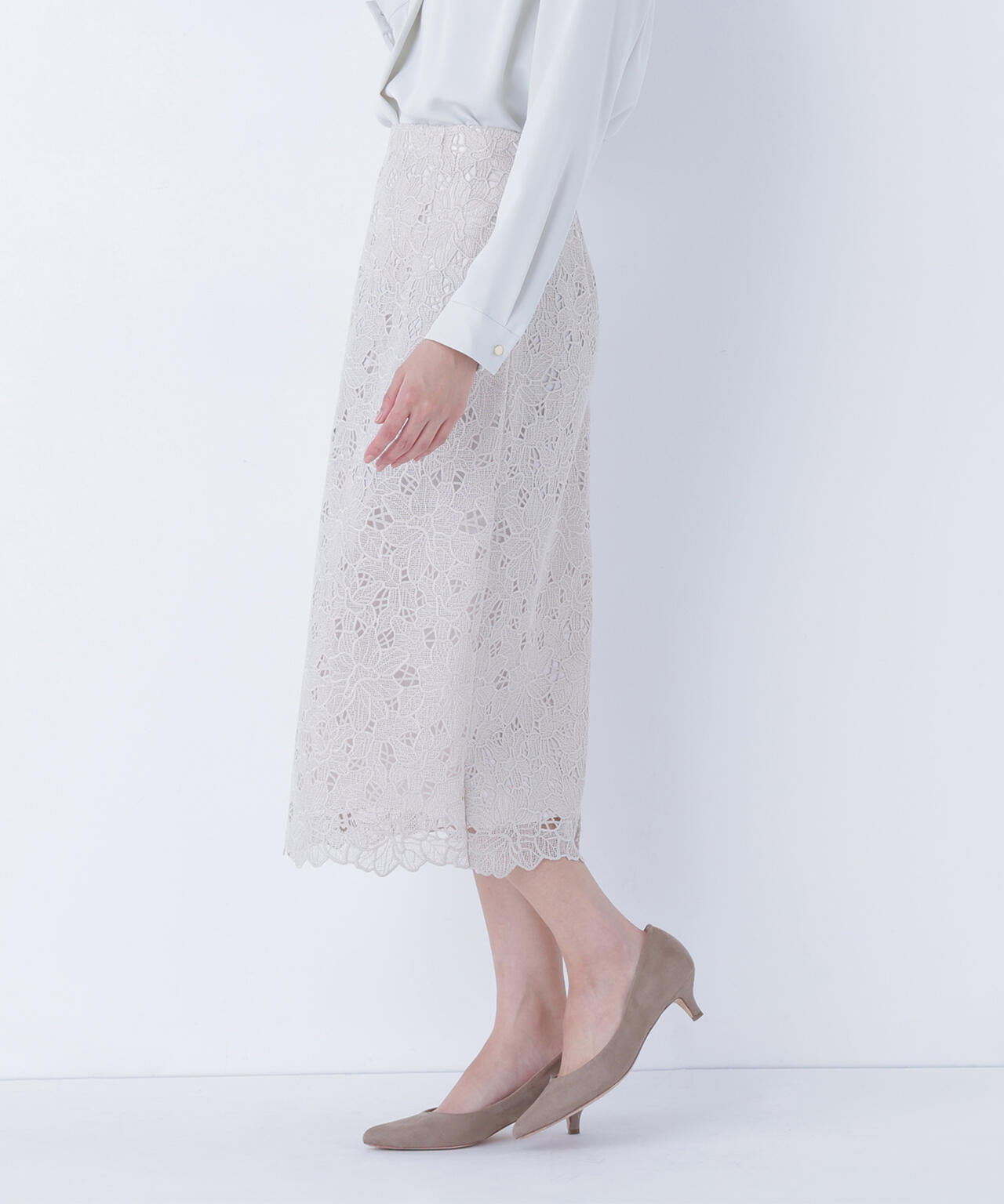 フラワーレースタイトスカート