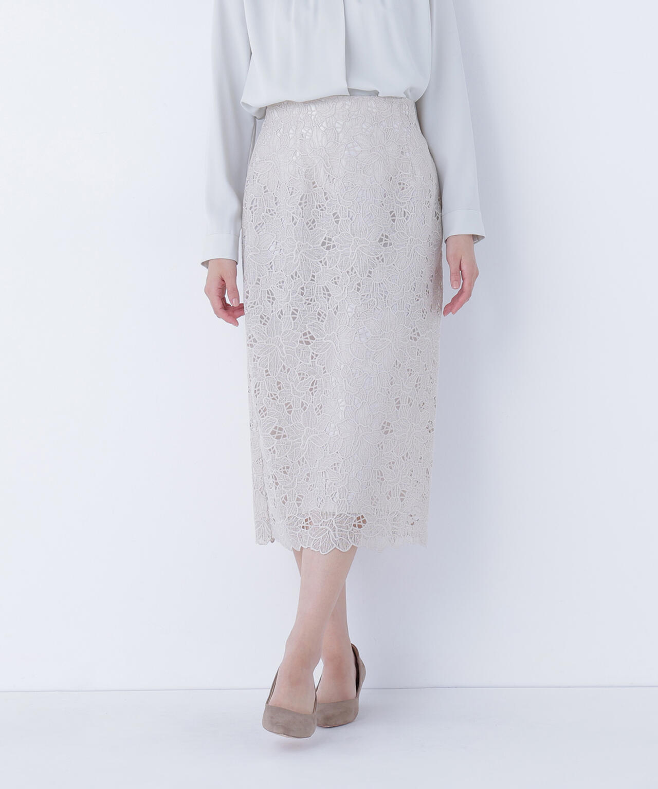 フラワーレースタイトスカート