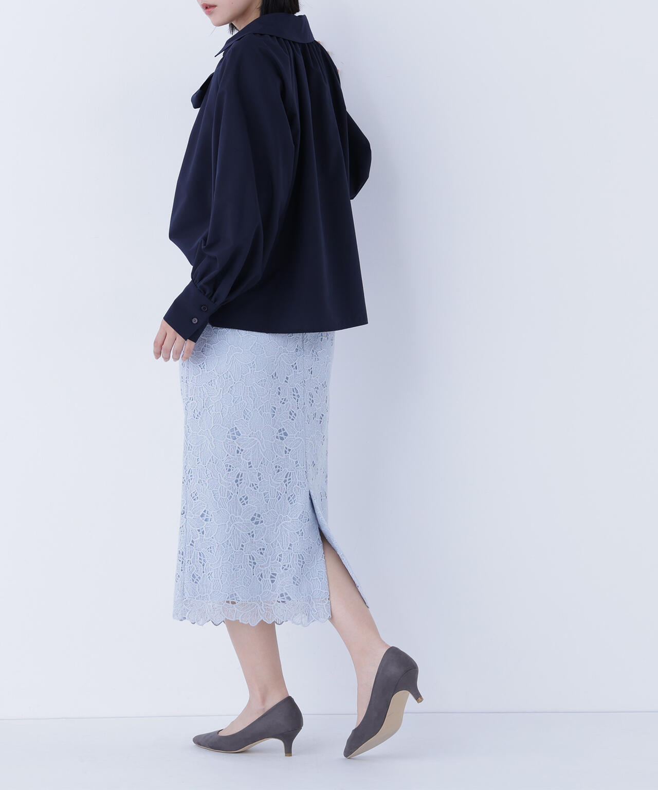 フラワーレースタイトスカート