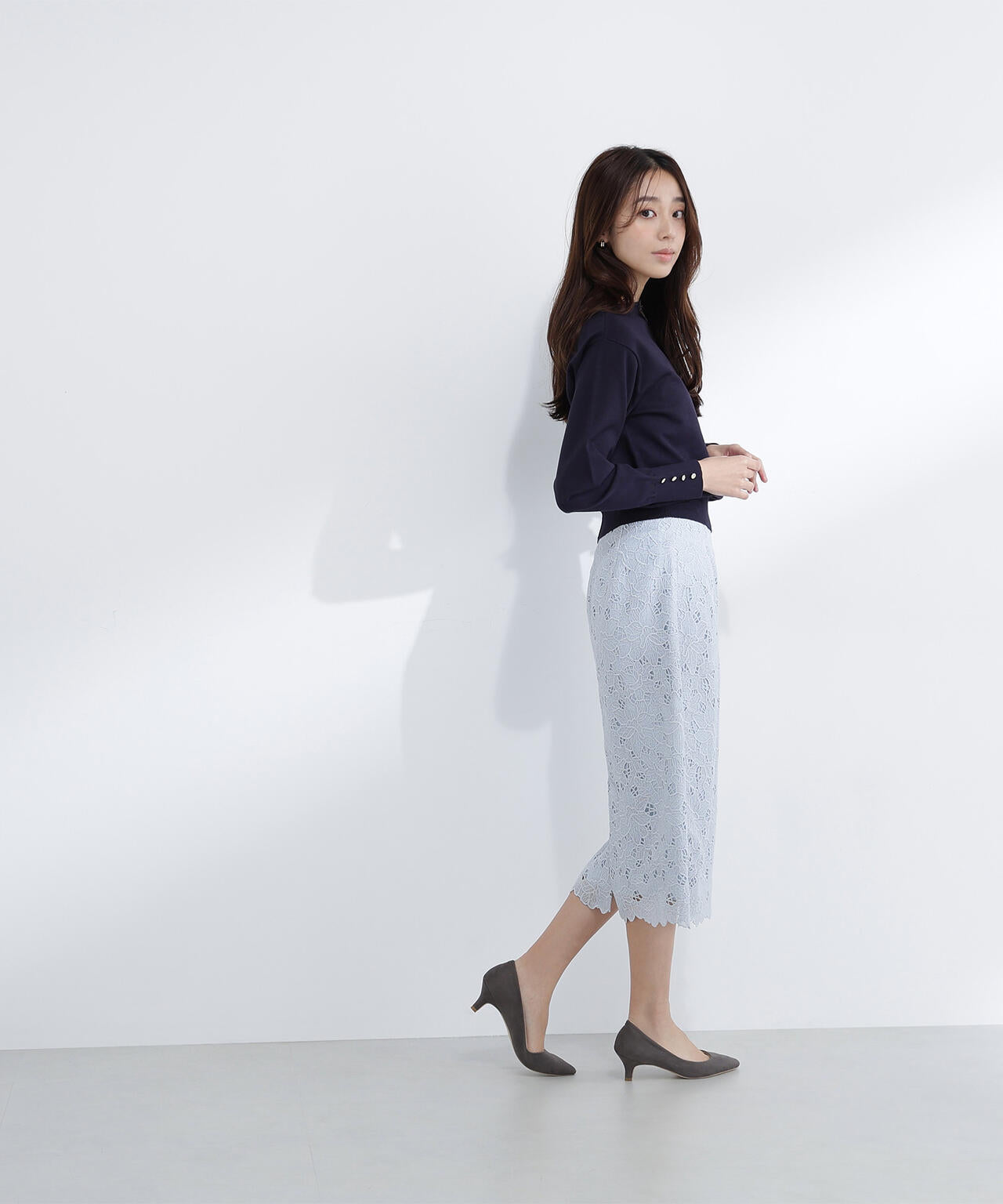 フラワーレースタイトスカート