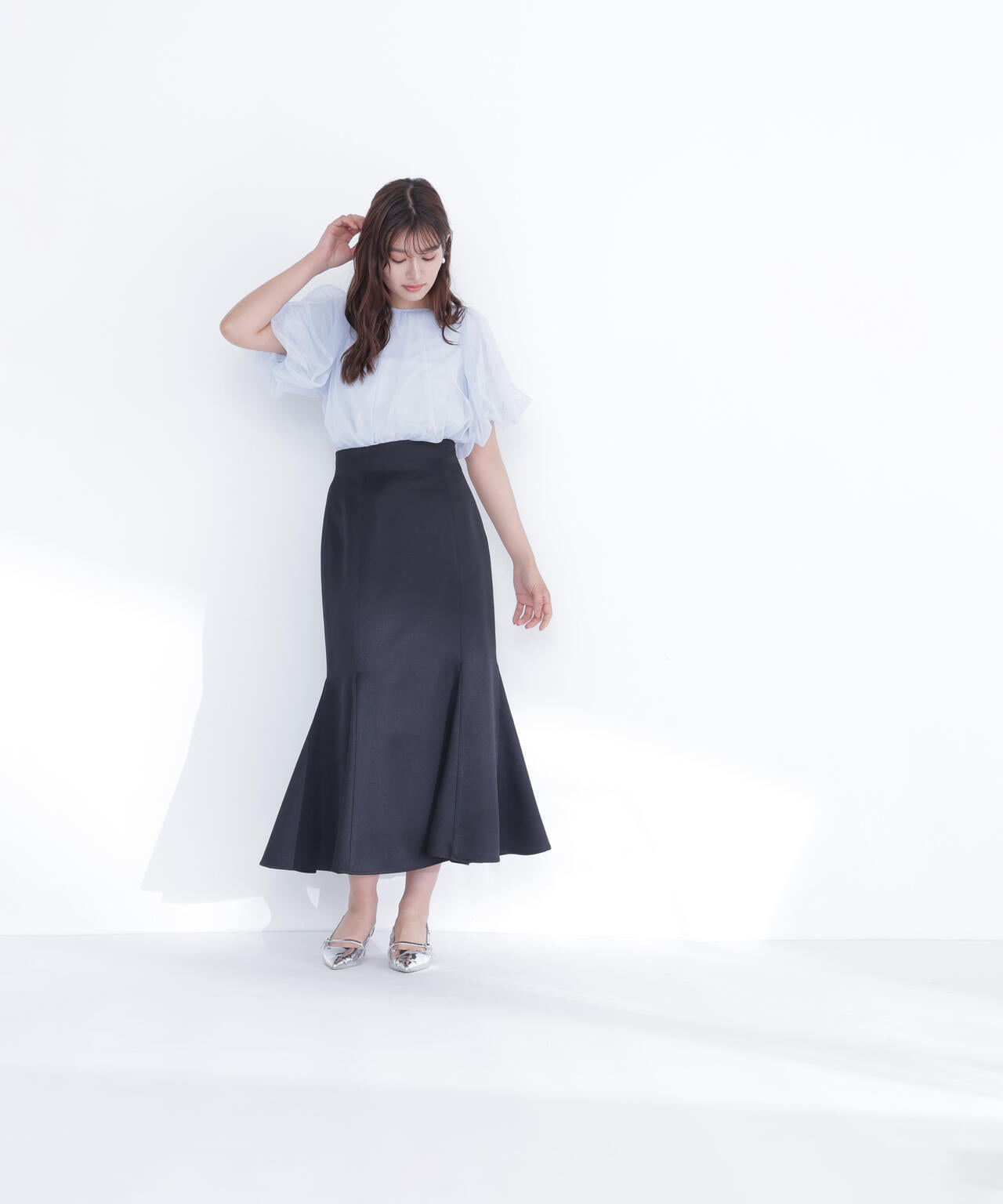 新品 フレアマーメイドスカート natural beauty basic 試着のみ ヘム切替マーメイドスカート | NATURAL BEAUTY BASIC（ナチュラル