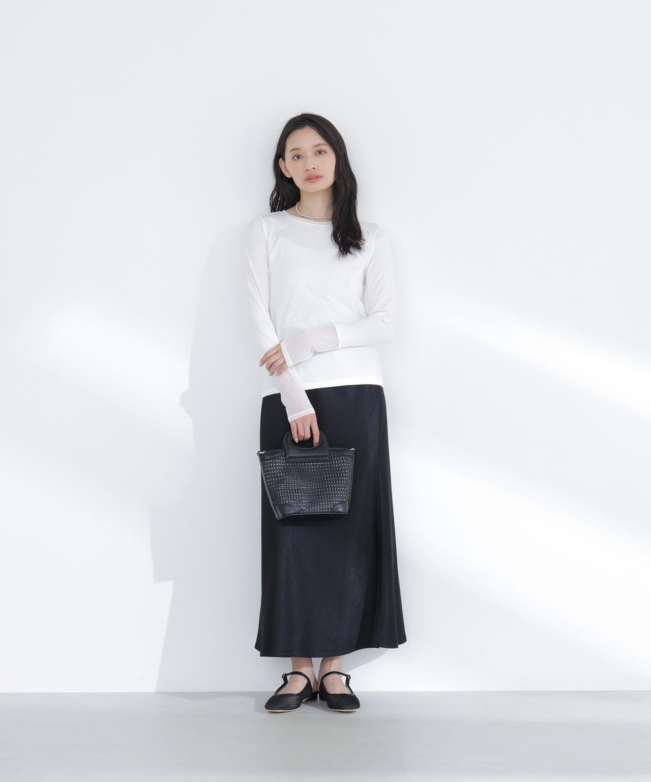 バイアスサテンナロースカート | NATURAL BEAUTY BASIC（ナチュラル