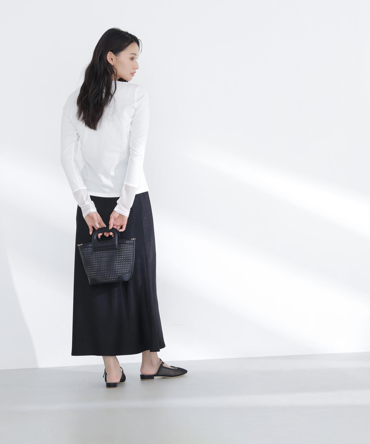 バイアスサテンナロースカート | NATURAL BEAUTY BASIC（ナチュラル