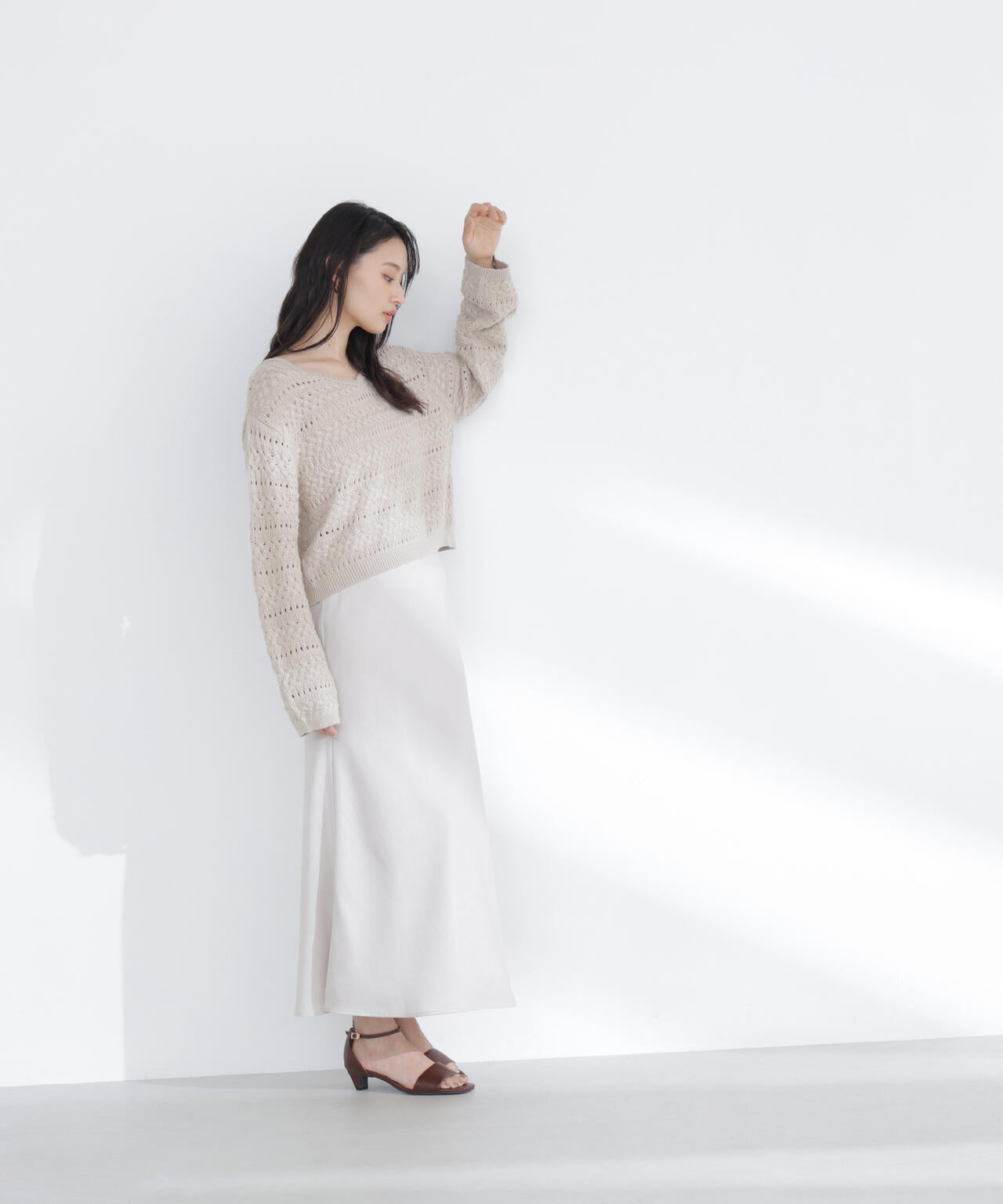 バイアスサテンナロースカート