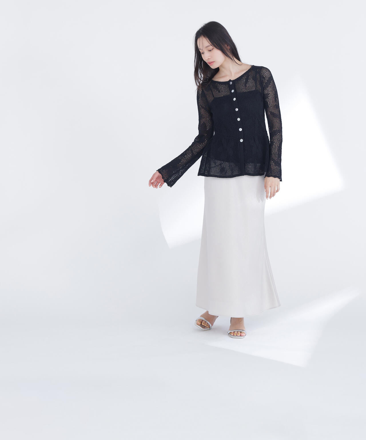 バイアスサテンナロースカート | NATURAL BEAUTY BASIC（ナチュラル