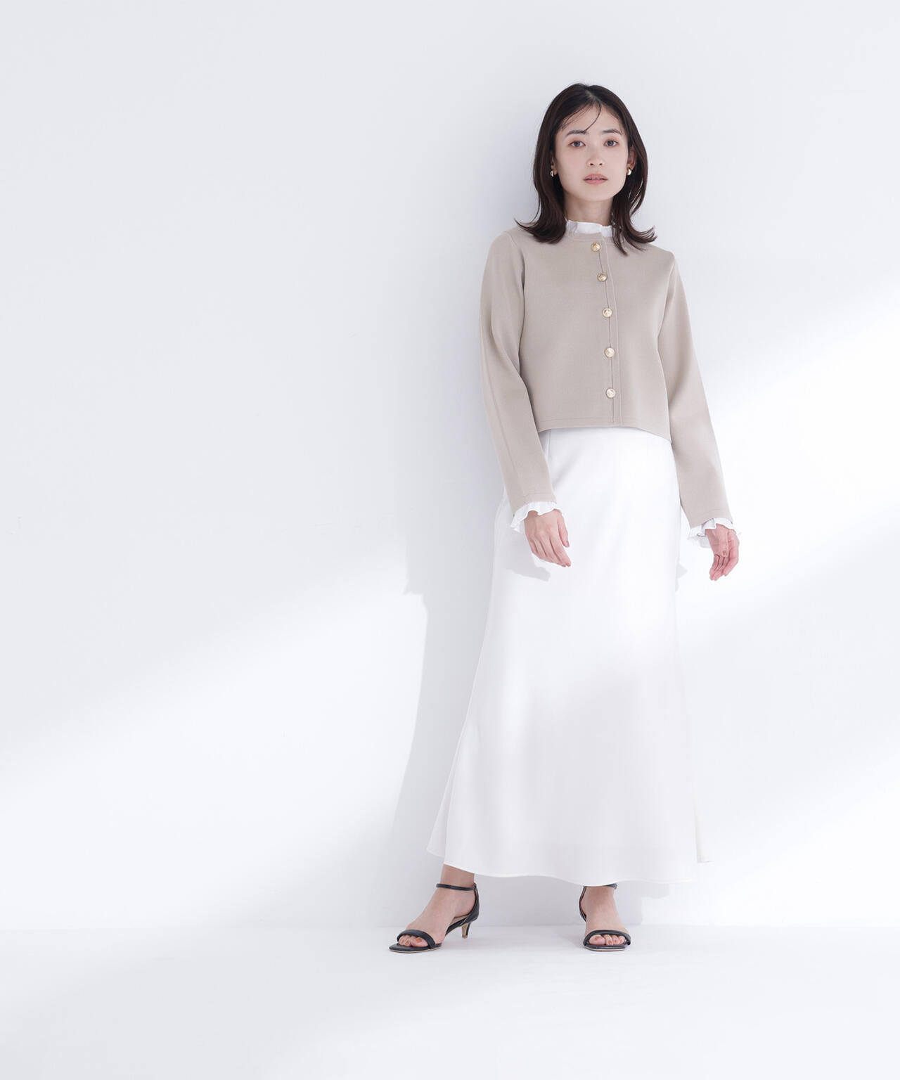 バイアスサテンナロースカート