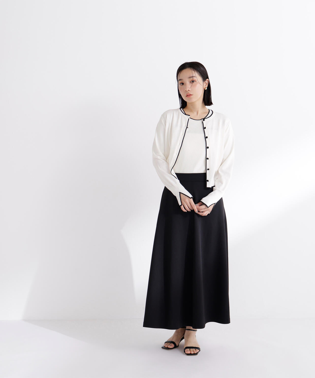 ウーリッシュカルゼシリーズ フレアスカート ブラックS 洗える NATURAL BEAUTY BASIC｜ウーリッシュカルゼシリーズ フレアスカート