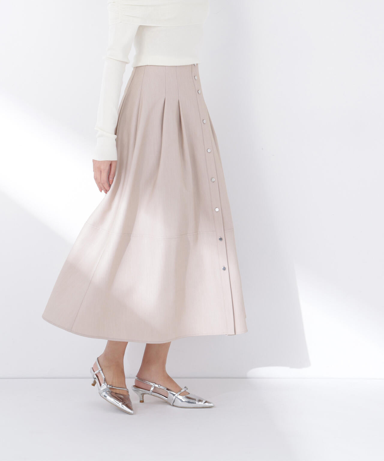 フロントボタンフレアスカート | NATURAL BEAUTY BASIC（ナチュラル