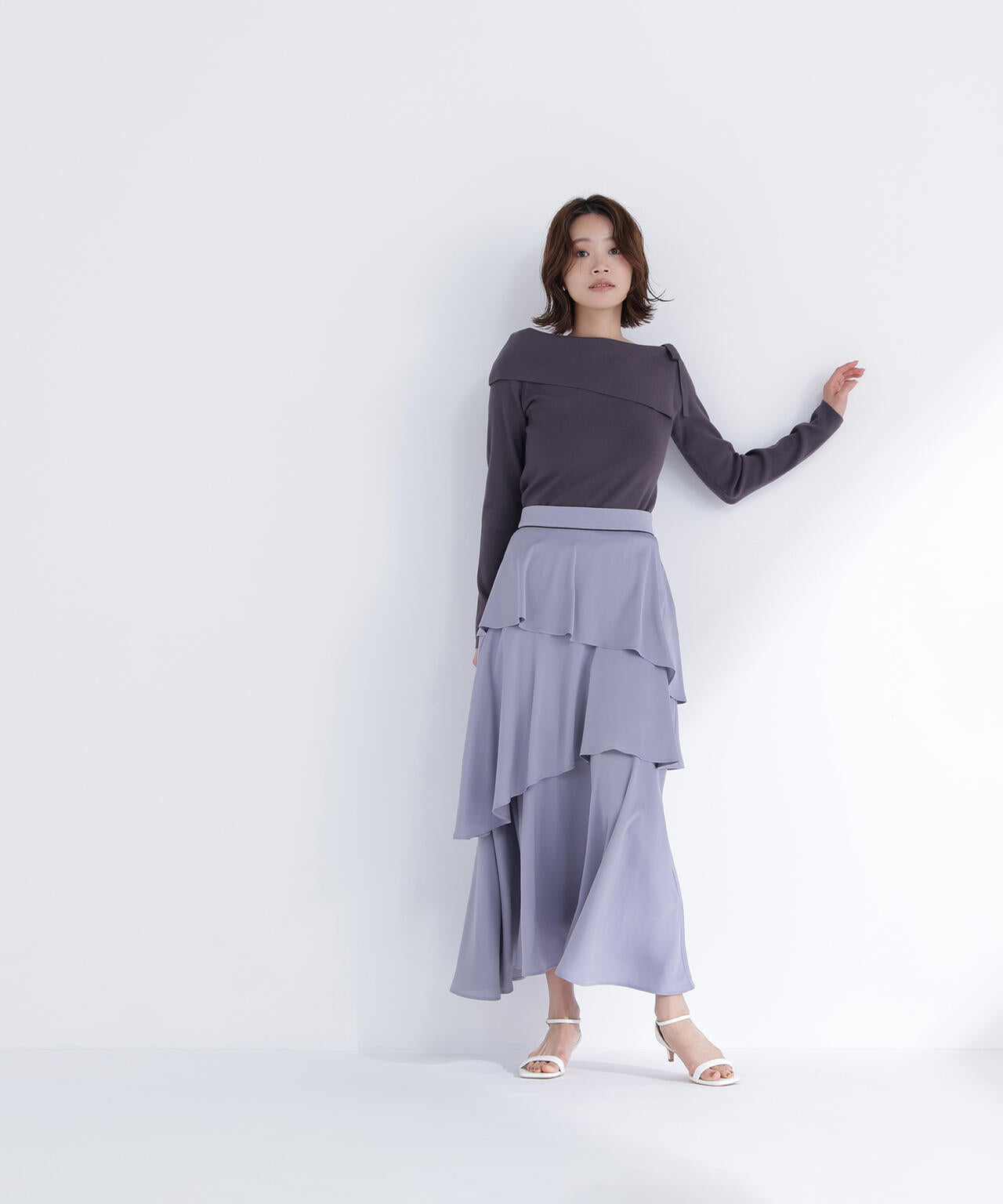 アシンメトリーティアードスカート