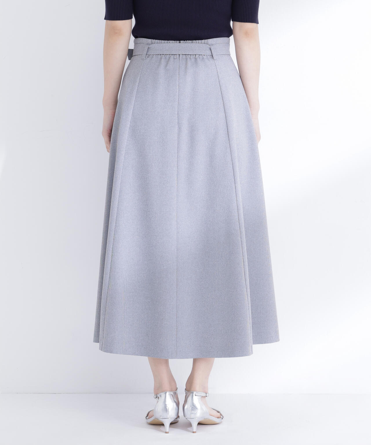 メタルバックルフレアスカート