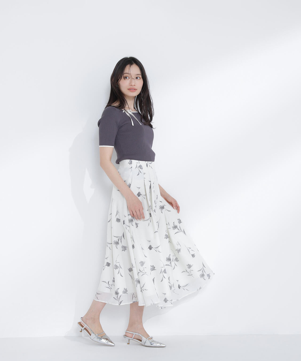フラワープリントフレアスカート | NATURAL BEAUTY BASIC（ナチュラル