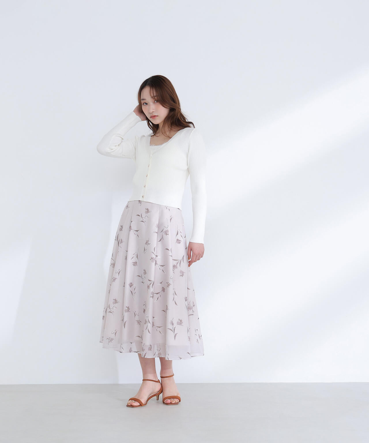 フラワープリントフレアスカート | NATURAL BEAUTY BASIC（ナチュラル
