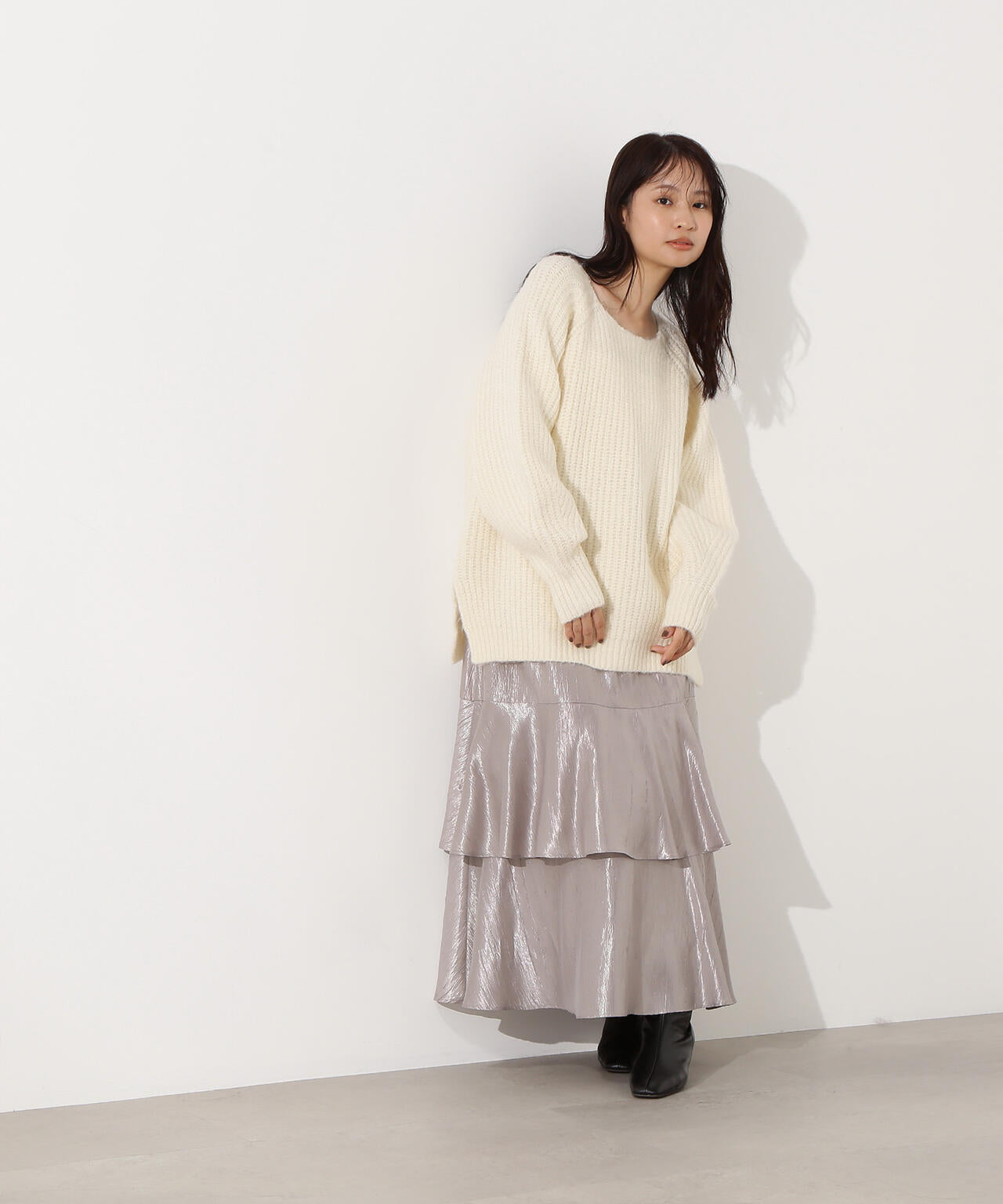 シャイニーティアードスカート