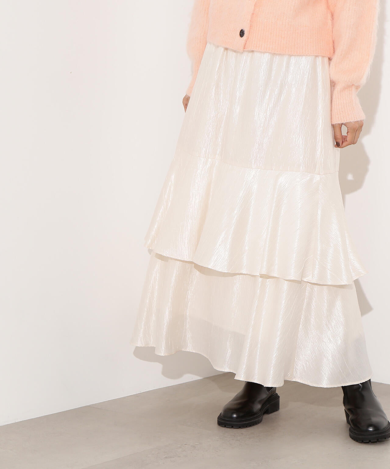 シャイニーティアードスカート