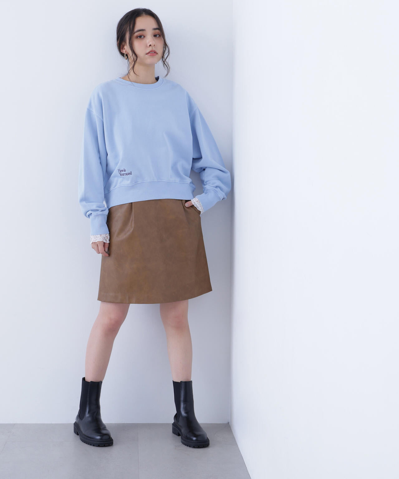 フェイクレザーミニスカート