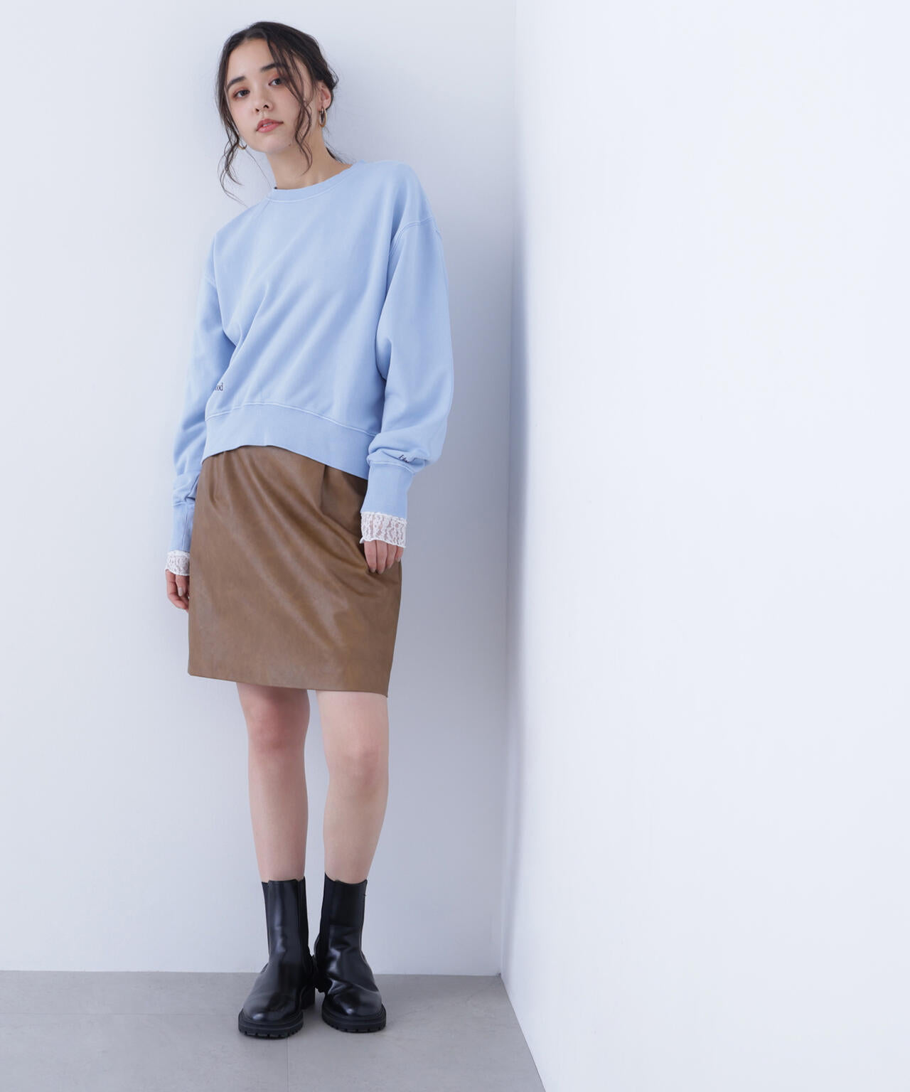 フェイクレザーミニスカート