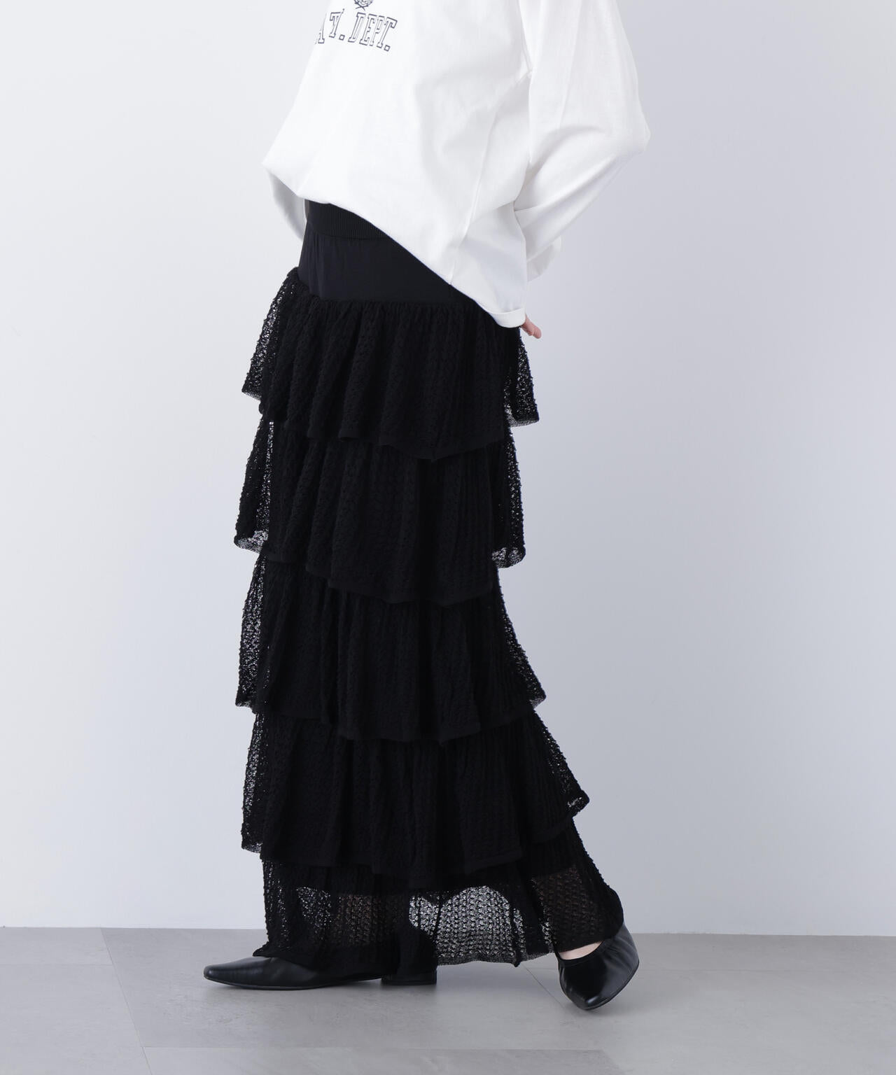 ティアードニットスカート