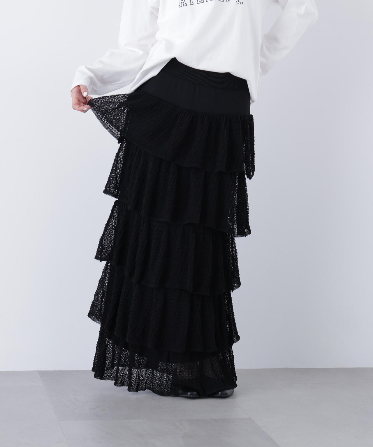 ティアードニットスカート