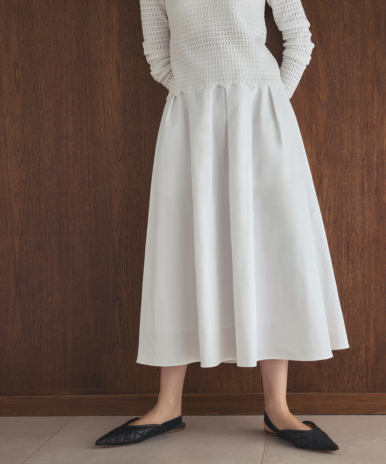 【365ユーティリティー】タフタタックミディスカート