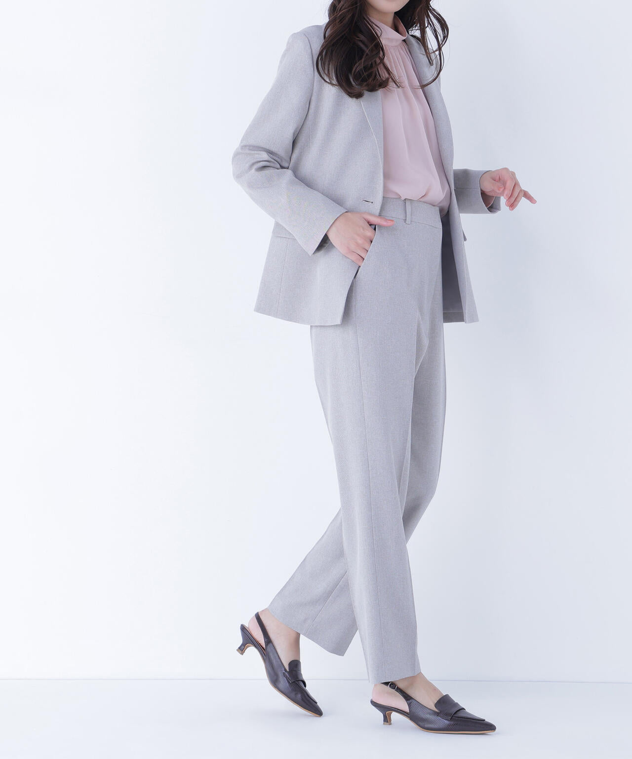 メランジシャークスキン SETUP ストレートパンツ | NATURAL BEAUTY