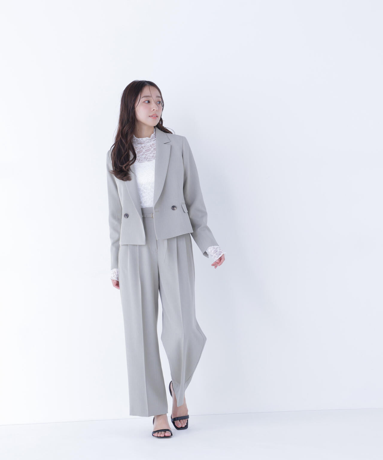 ナチュラルビューティー/NATURAL BEAUTY BASIC★パンツスーツ【レディース上下M/グレー/gray】Jackets/Set up◆zBH326 ナチュラルビューティー/NATURAL BEAUTY BASIC☆パンツスーツ