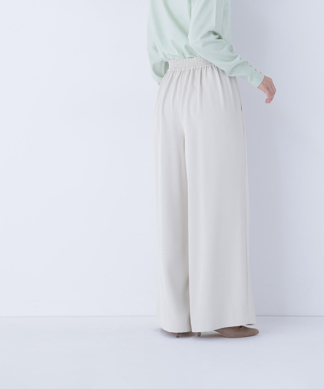 ナローリボンイージーワイドパンツ