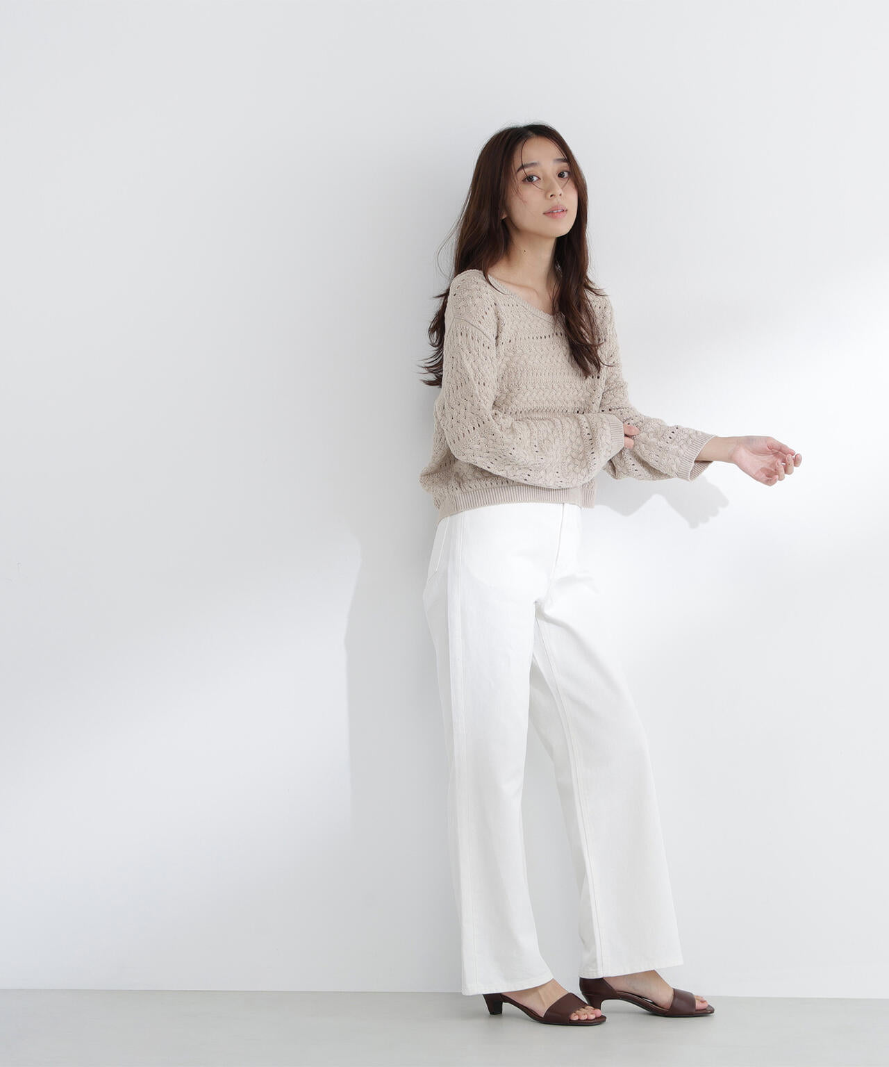 ワイドストレートデニムパンツ