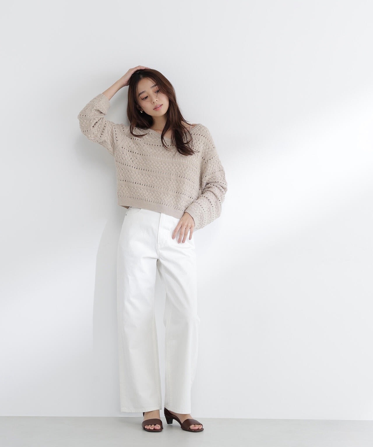 ワイドストレートデニムパンツ