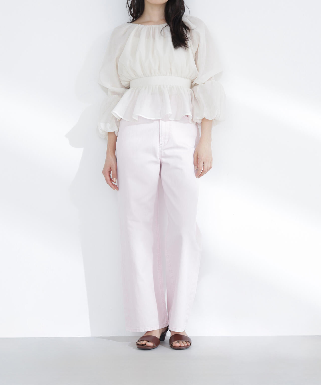 ワイドストレートデニムパンツ