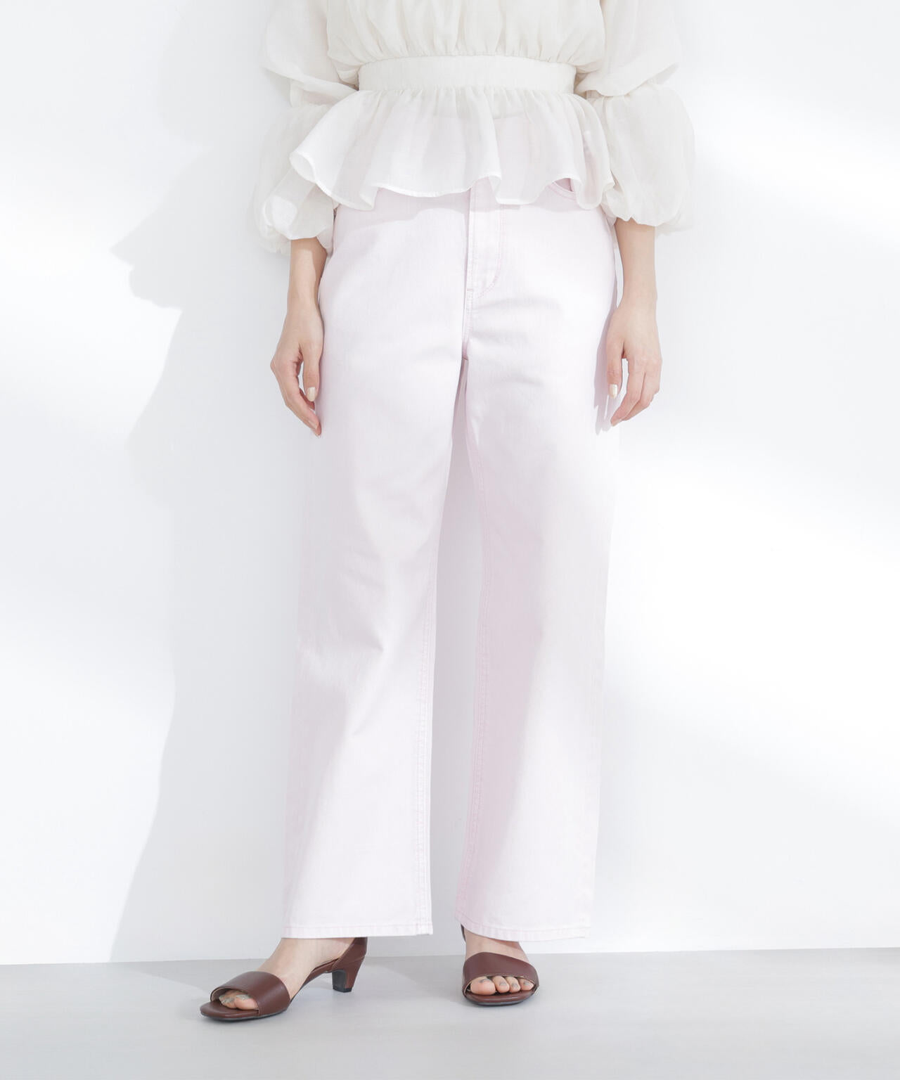 ワイドストレートデニムパンツ