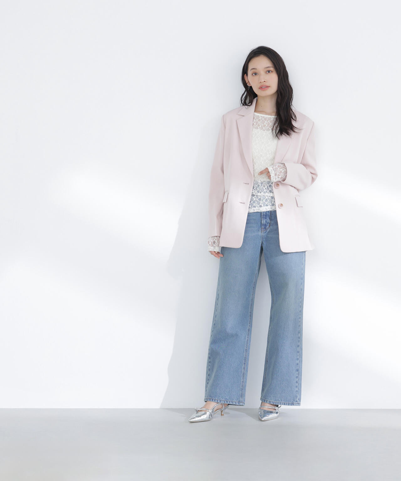 ワイドストレートデニムパンツ