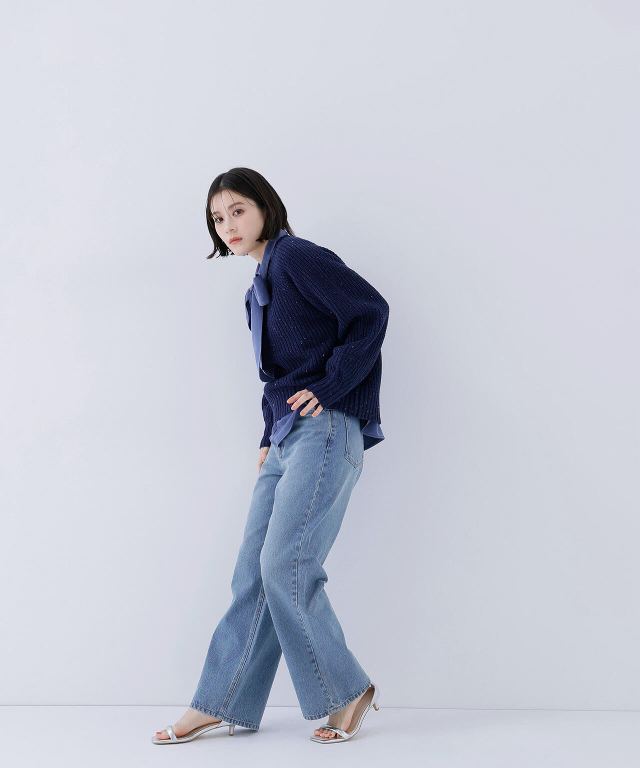 ワイドストレートデニムパンツ