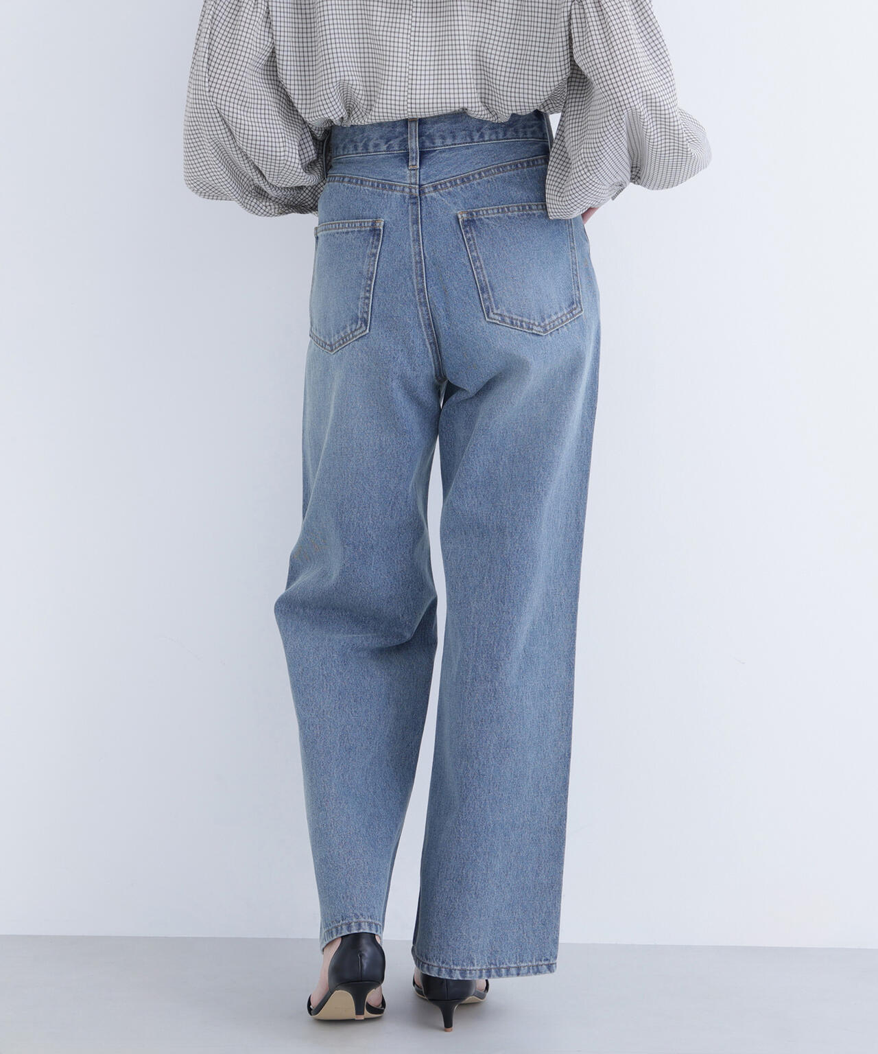 ワイドストレートデニムパンツ