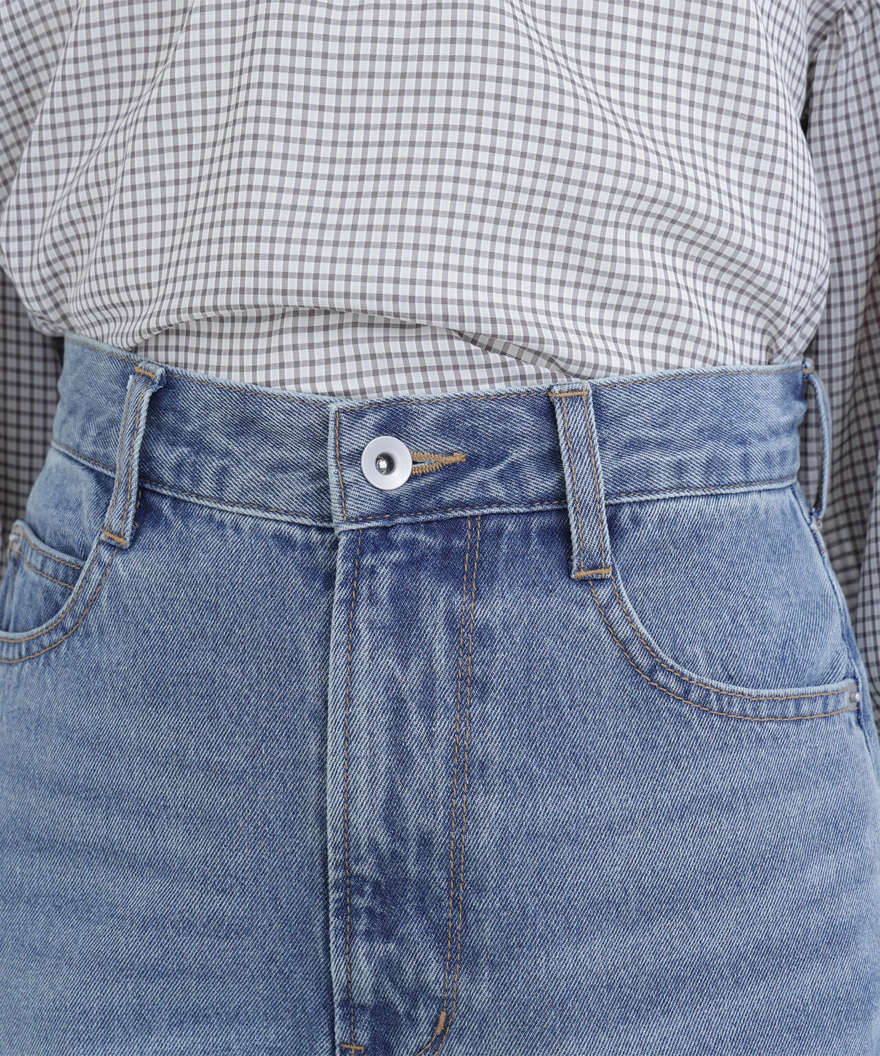 ワイドストレートデニムパンツ