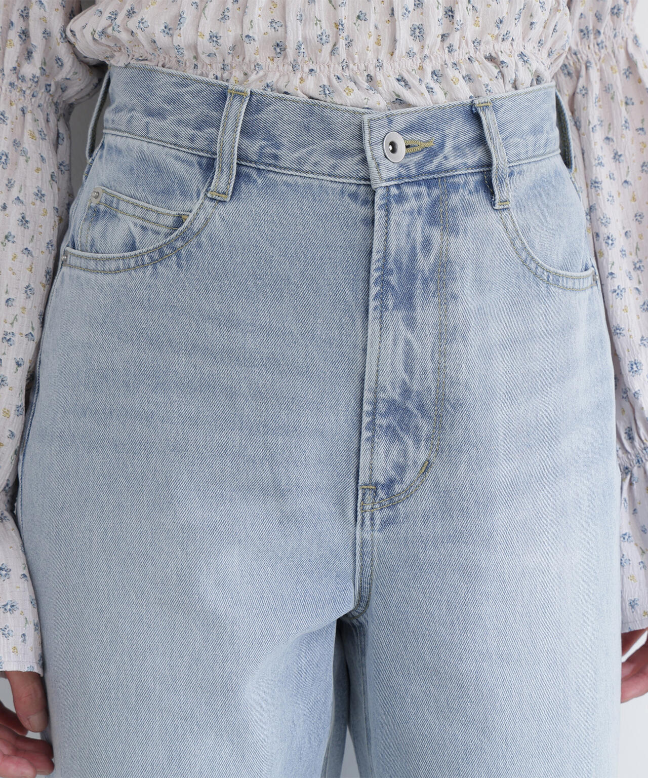 ワイドストレートデニムパンツ