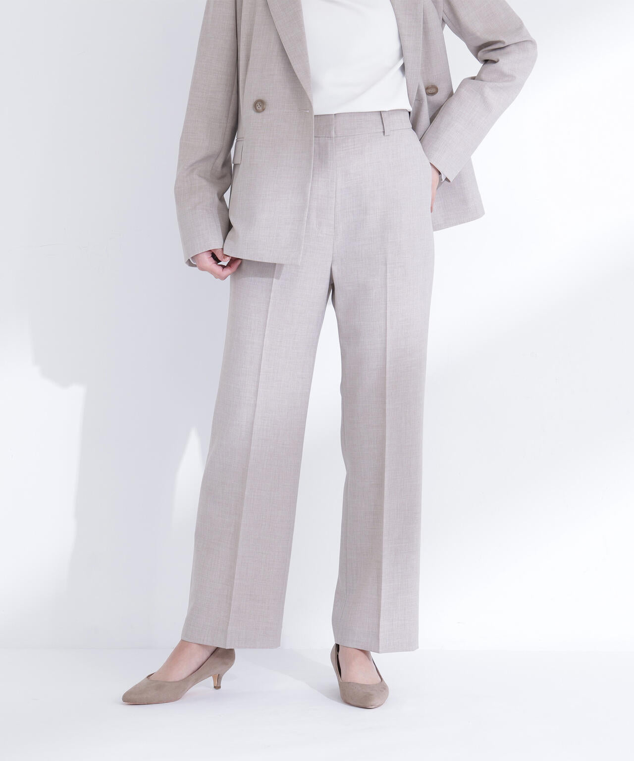 リネンライク SETUP ストレートパンツ