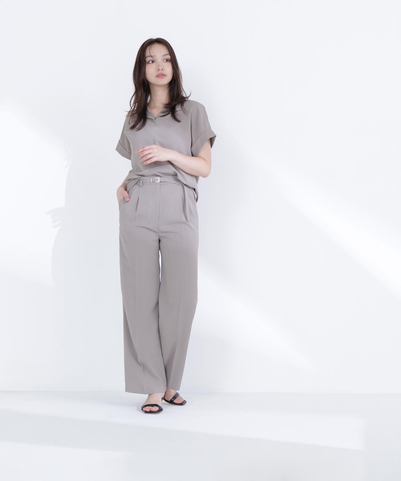 クリアツイル SETUP タックワイドパンツ | NATURAL BEAUTY BASIC