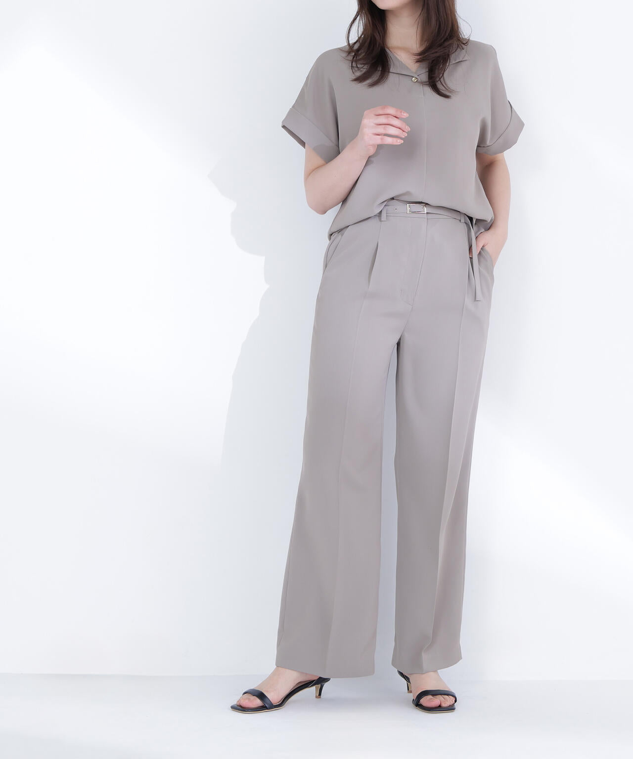 クリアツイル SETUP タックワイドパンツ | NATURAL BEAUTY BASIC