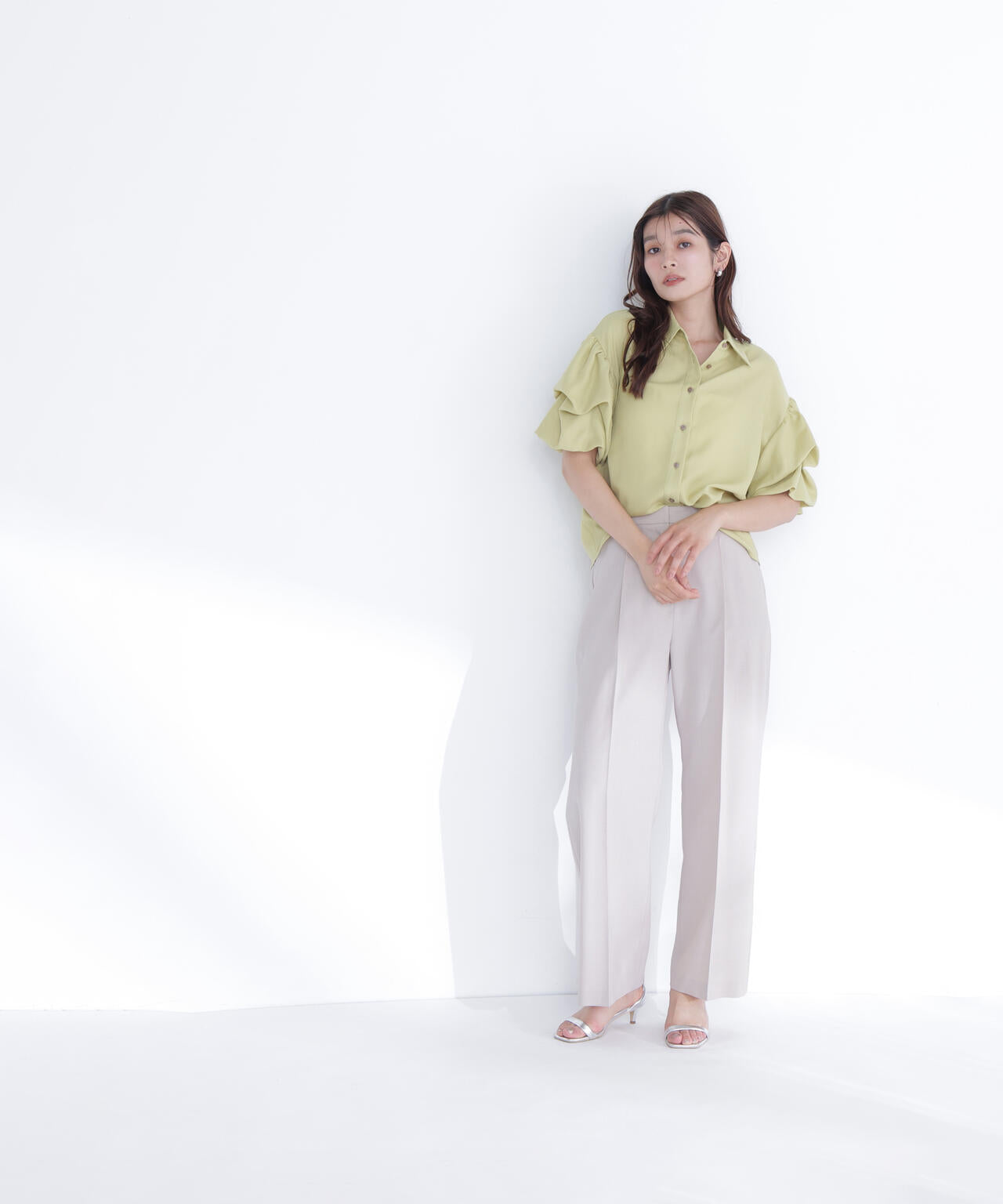 リネンライク SETUP タックワイドパンツ | NATURAL BEAUTY BASIC