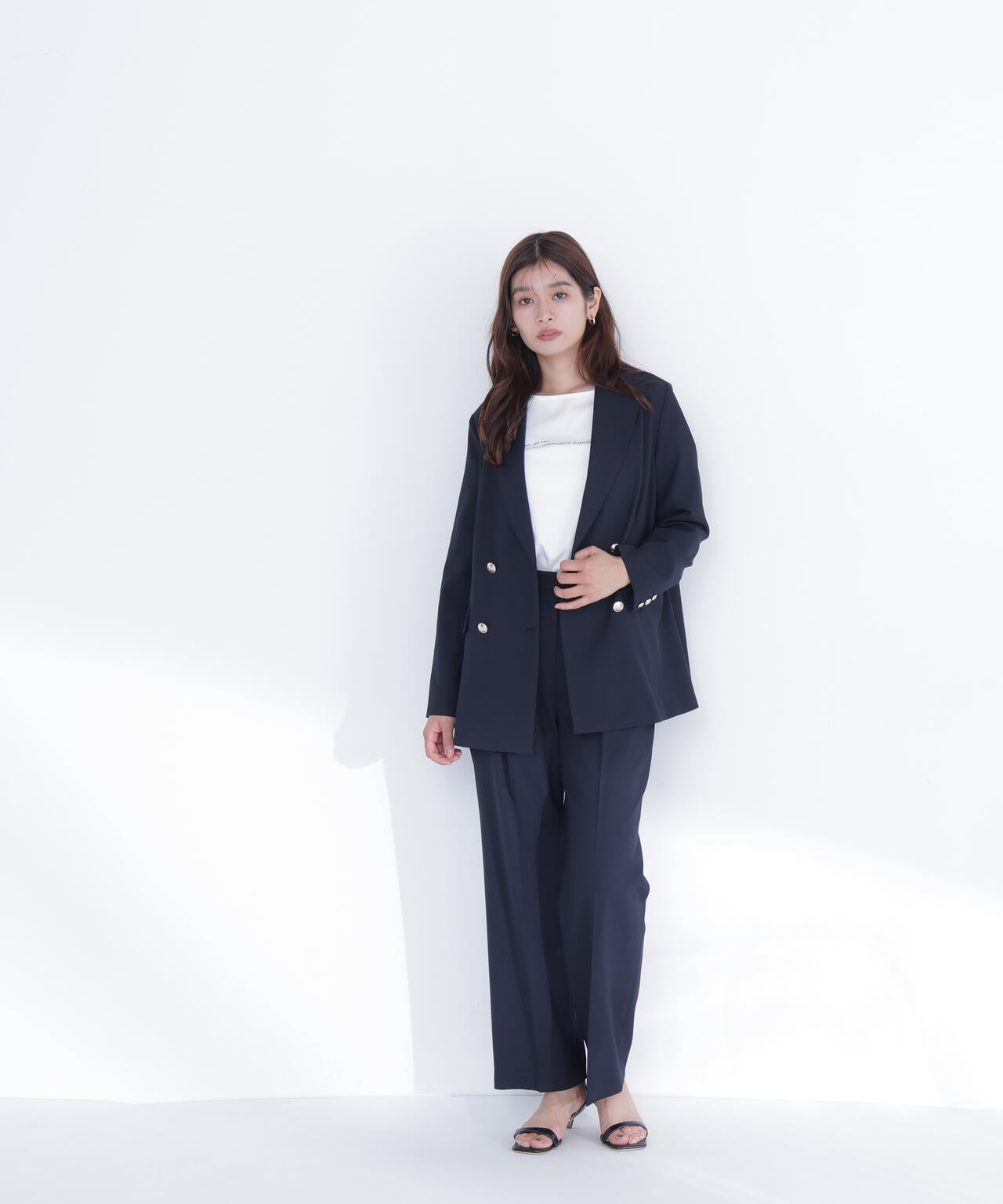 リネンライク SETUP タックワイドパンツ | NATURAL BEAUTY BASIC