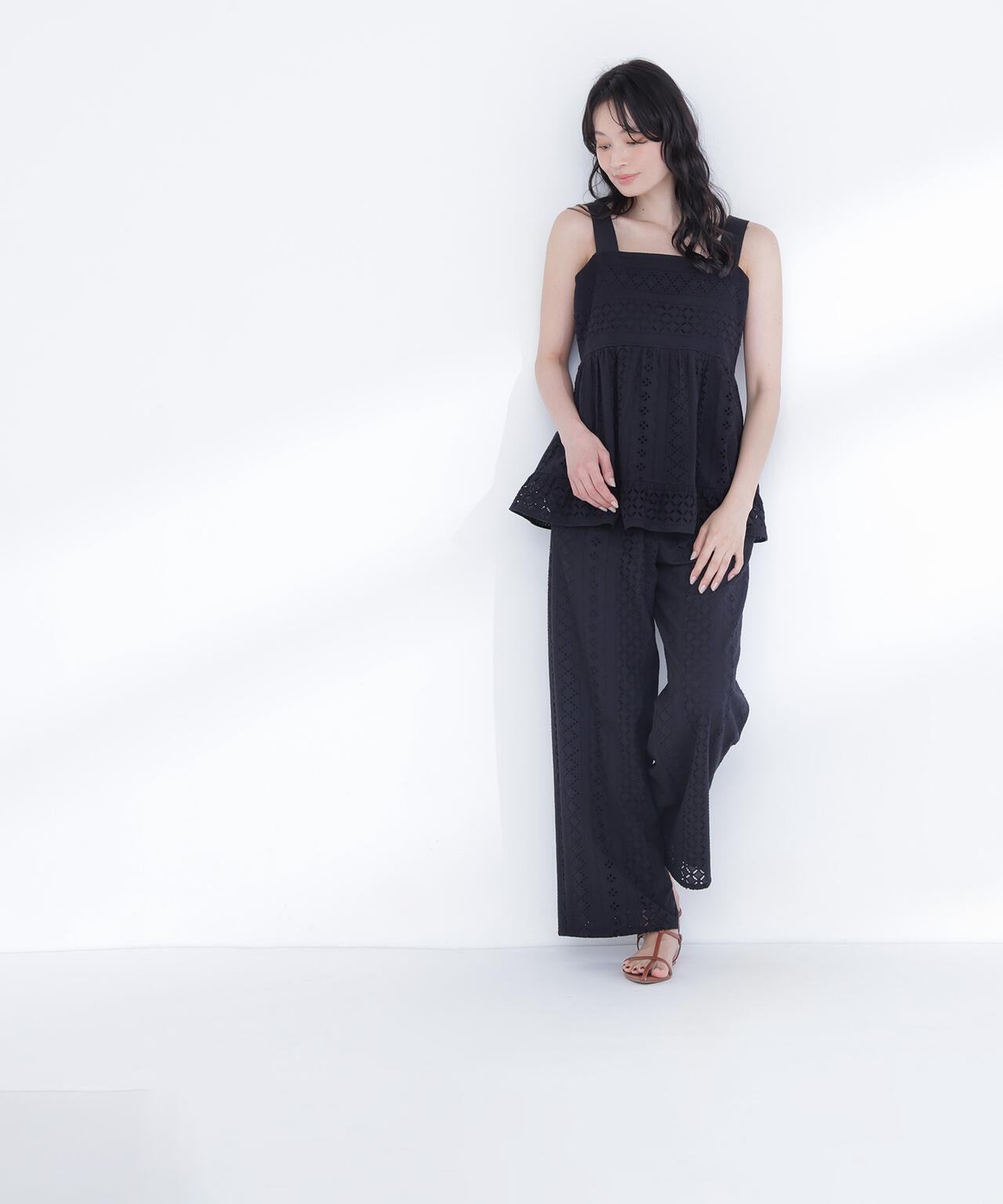 Oggi.jp掲載】パッチワーク風レース SETUP ストレートパンツ | NATURAL