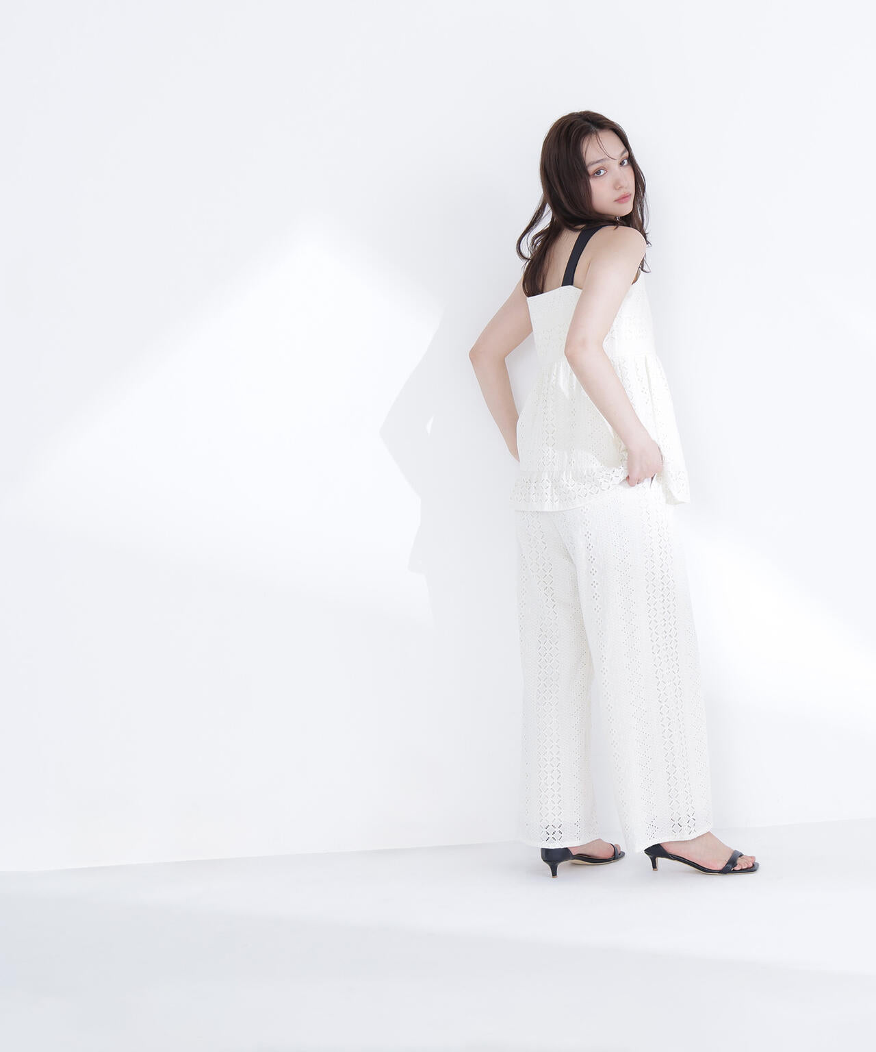 Oggi.jp掲載】パッチワーク風レース SETUP ストレートパンツ | NATURAL