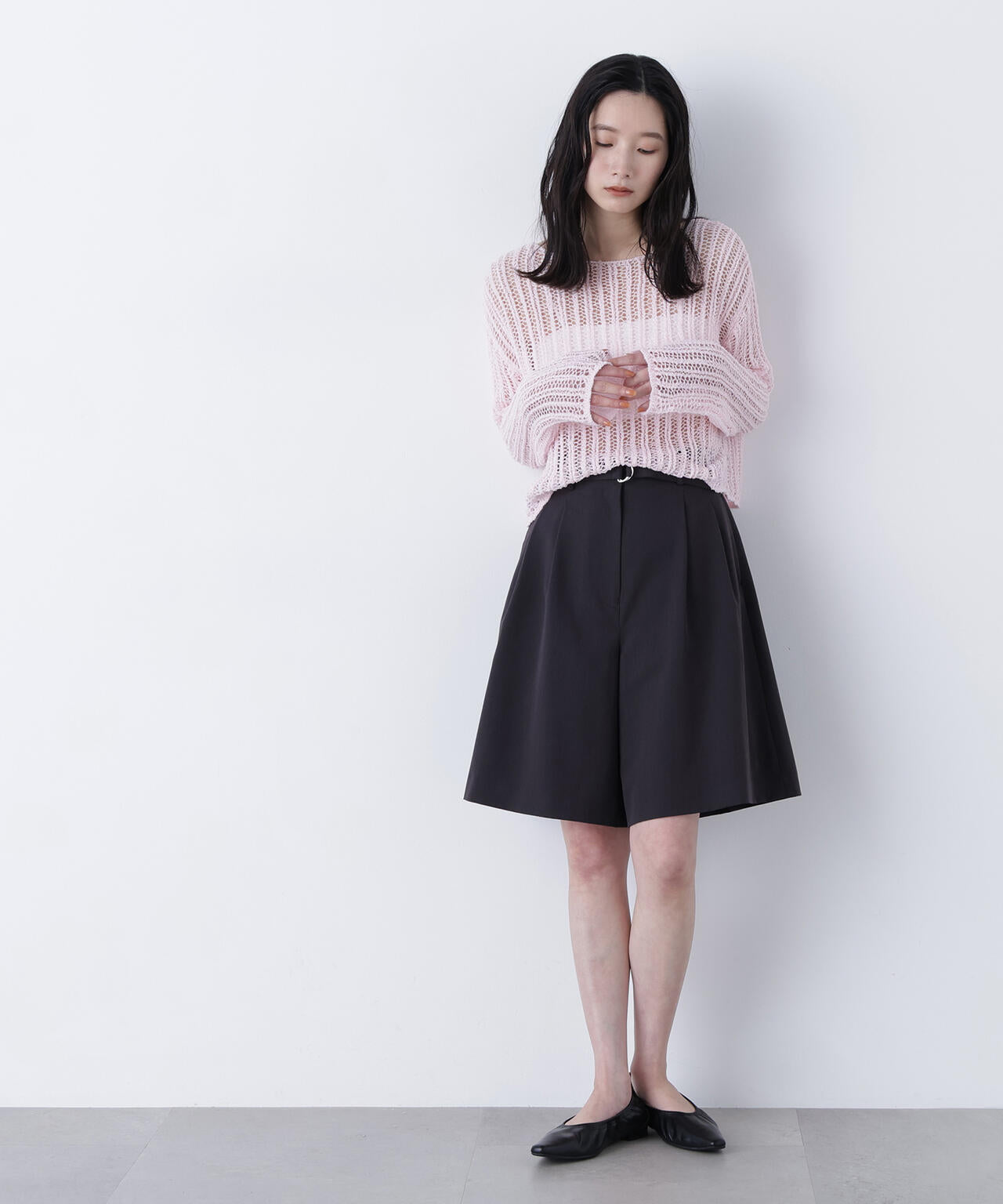 試着のみ⭐︎ナチュラルビューティーべーシック黒ブラックsフレアショートパンツ ベルテッドショートパンツ | N. Natural Beauty Basic*（エヌ