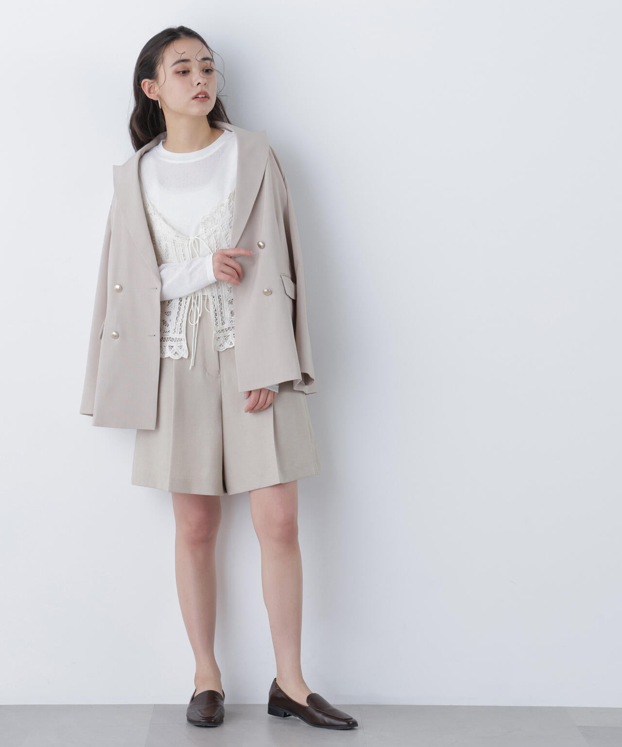 タックキュロットパンツ